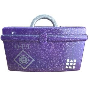 NWOT Vintage OPI Caboodles Purple Glitter Makeup Cosmetic Case Vanity Mirror